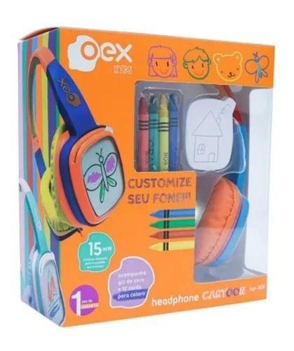 Imagem de Headphone Infantil Kids Cartoon Vermelho E Azul Hp302 Oex