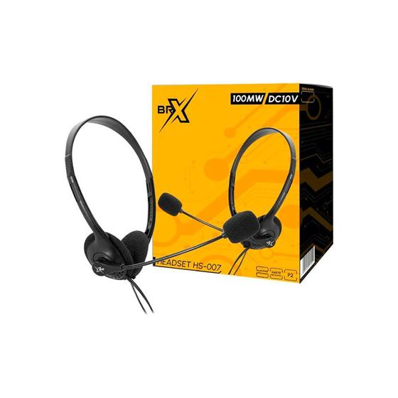 Imagem de Headset Brx Hs-007 Com Microfone -2 Plug P2