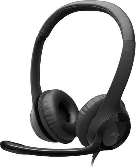 Headset com fio USB Logitech H390 com Almofadas, Controles de Áudio Integrado e Microfone com Redução de Ruído - 981-000