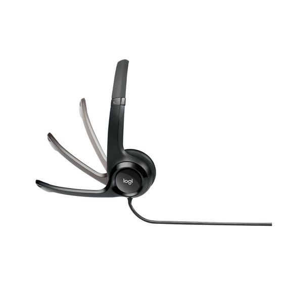 Imagem de Headset com Fio USB Logitech H390 com Almofadas em Couro Preto