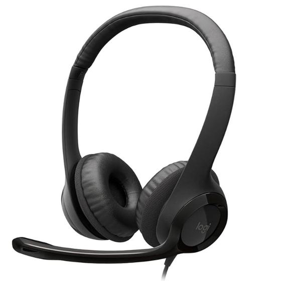Headset com fio USB Logitech H390 Preto Menor preço em Headset com fio USB Logitech H390 Preto
