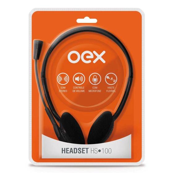 Imagem de Headset com Microfone OEX HS-100 Preto
