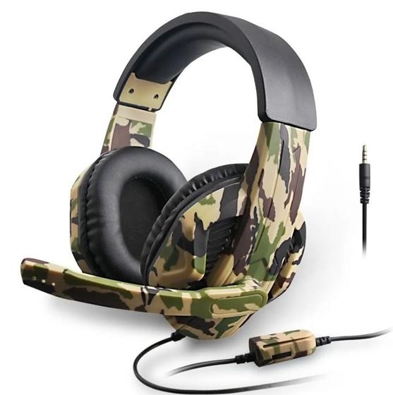 Imagem de Headset Fone de Ouvido Stéreo Microfone Ps 4 Switch X box PC Camuflado