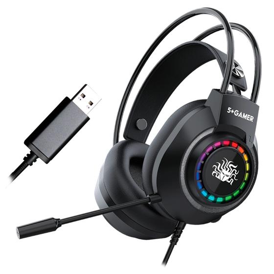 Imagem de Headset Gamer 5+ RGB 7.1 USB Plug and Play - X5-2000