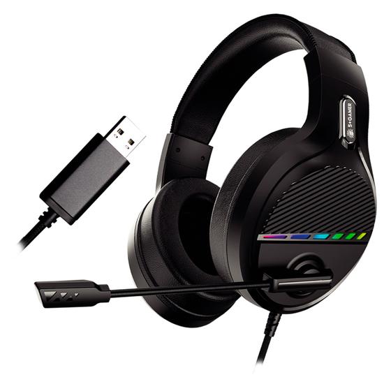 Imagem de Headset Gamer 5+ RGB USB 7.1 Plug and Play Com Microfone - Y5-2000