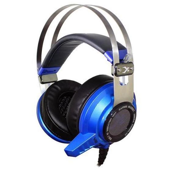 Fone de Ouvido Headphone Gamer Com Vibração 7.1 Azul Leadership V2