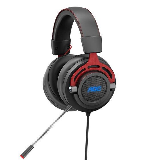 Headset Gamer AOC GH300, Surround 7.1, USB, Drivers 50mm, Preto e Vermelho - GH300RB2B Menor preço em Headset Gamer AOC GH300, Surround 7.1, USB, Drivers 50mm, Preto e Vermelho - GH300RB2B