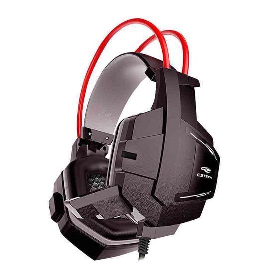 Imagem de Headset Gamer C3Tech Sparrow Com Microfone P2 Preto e Vermelho PH-G11BK