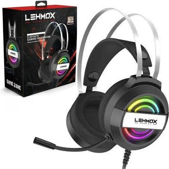 Imagem de Headset Gamer com Microfone Led Rgb P2 3.5Mm para Pc Ps4 Xbox Lehmox - Gt-f5