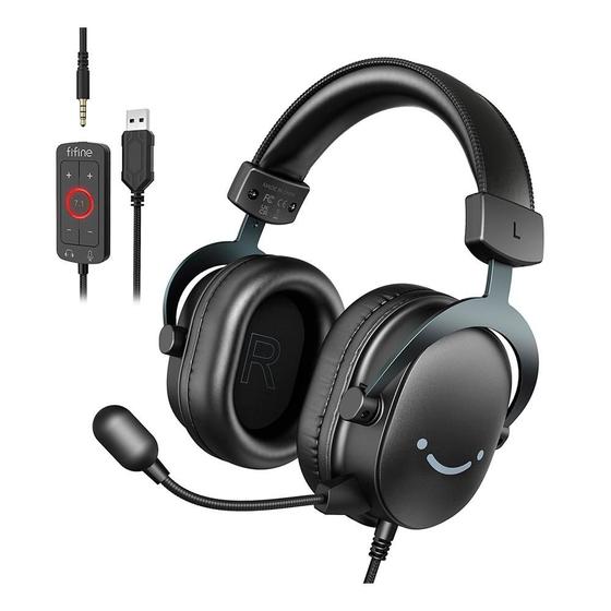 Imagem de Headset Gamer Fifine H9, Som Surround 7.1, USB, Console e PC, Preto - H9