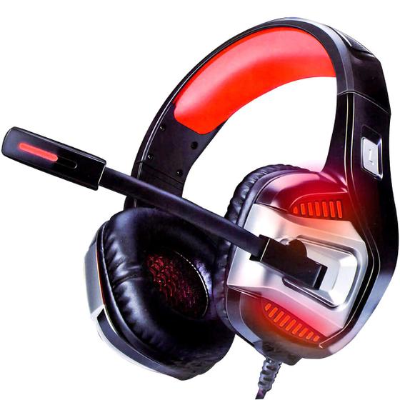 Imagem de Headset Gamer Flexível 7.1 Surround para Ps4/PC/Celular com Microfone Infokit GH-X1800 Vermelho