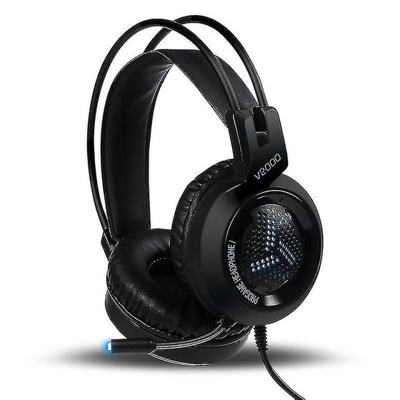 Imagem de Headset Gamer Hamtod V2000 com Microfone Duplo - 3,5mm + USB - Cabo 2,1m