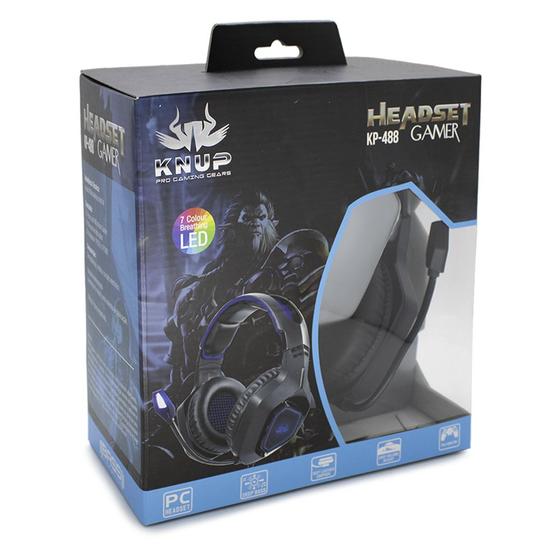 Imagem de Headset gamer Knup KP-488 preto e azul