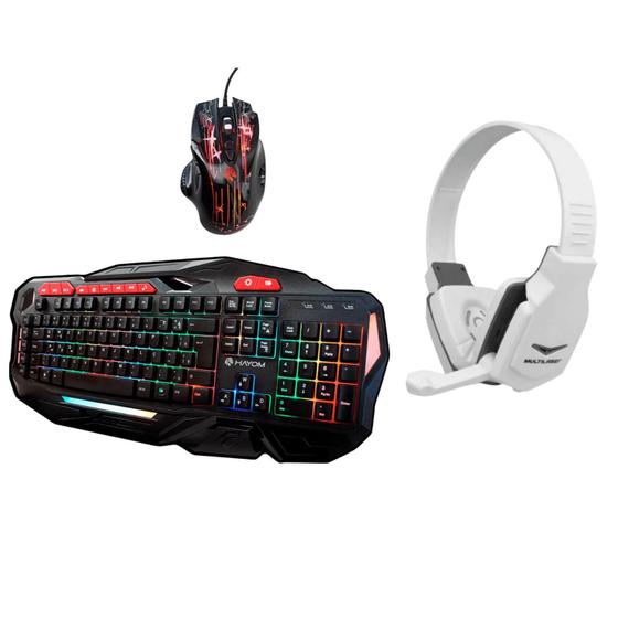 Imagem de Headset Gamer Mouse Com Fio Teclado Semi Mecânico Rgb