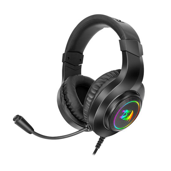 Imagem de Headset Gamer Redragon Hylas Preto H260 RGB Streamer Drivers 50mm USB Cabo Y Compatível PS 4 Switch X Box One Notebook