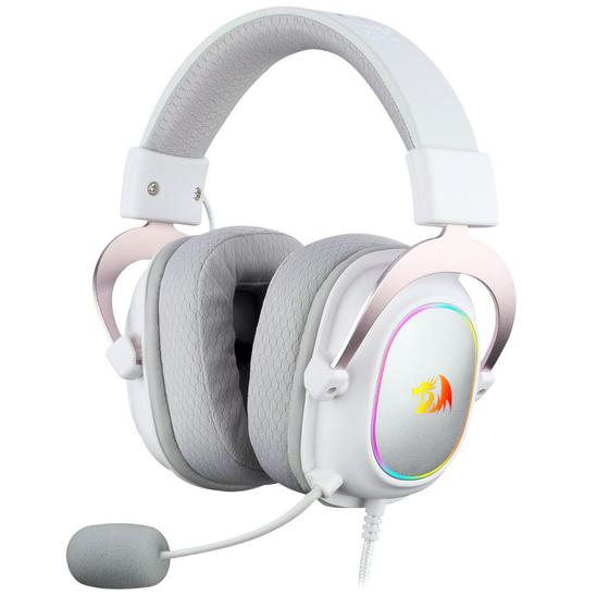 Headset Gamer Redragon Zeus X 7.1 RGB Branco com Rose USB - H510WR-RGB Menor preço em Headset Gamer Redragon Zeus X 7.1 RGB Branco com Rose USB - H510WR-RGB