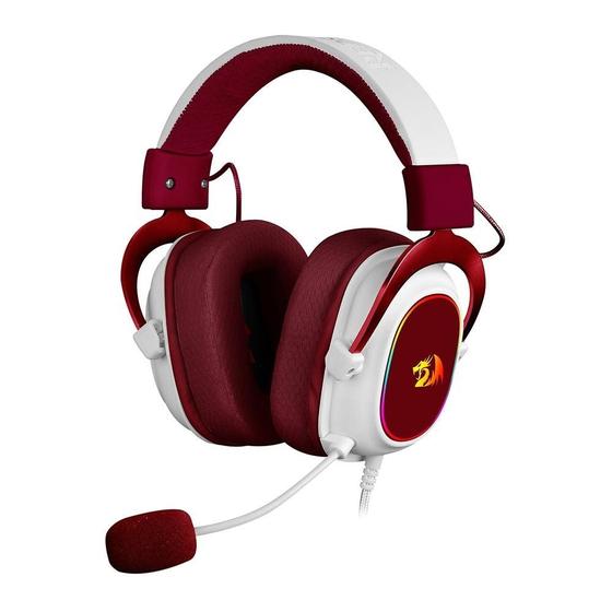 Imagem de Headset Gamer Redragon Zeus X RGB 53mm Surround 7.1 USB Microfone C/Redução de Ruído Branco E Vermelho - H510RGB-RED