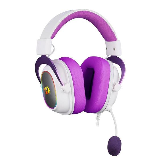 Imagem de Headset Gamer Redragon Zeus X RGB  7.1 Driver de 53mm USB Microfone Branco com Roxo-H510WP-RGB