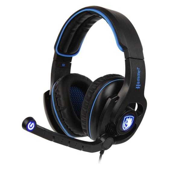 Imagem de Headset Gamer Sades Hammer SA923 - Preto/Azul