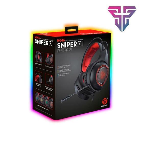 Imagem de Headset Gamer Sniper 7.1 USB Iluminação RGB Fantech HG16