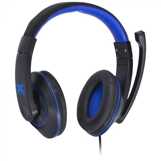 Imagem de Headset gamer vx gaming v blade ii p2 estéreo com microfone retrátil  preto com azul