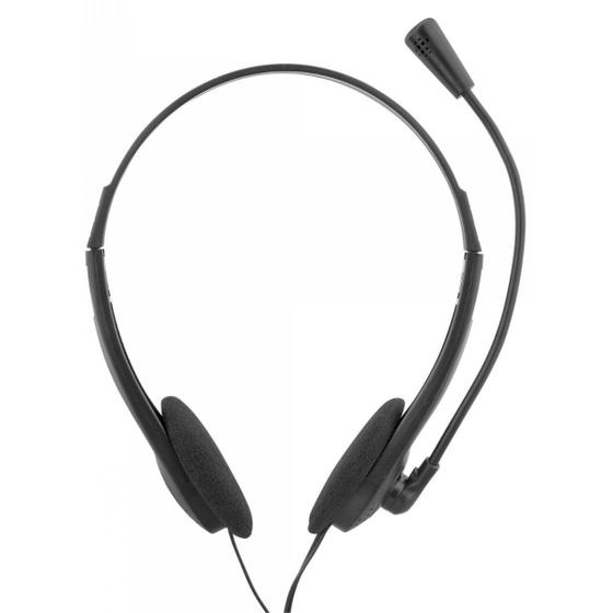 Imagem de Headset Headphone Fone Microfone Simples Bom Barato P/ Trabalhar em Casa Escrótorio Home Office Call Center P2