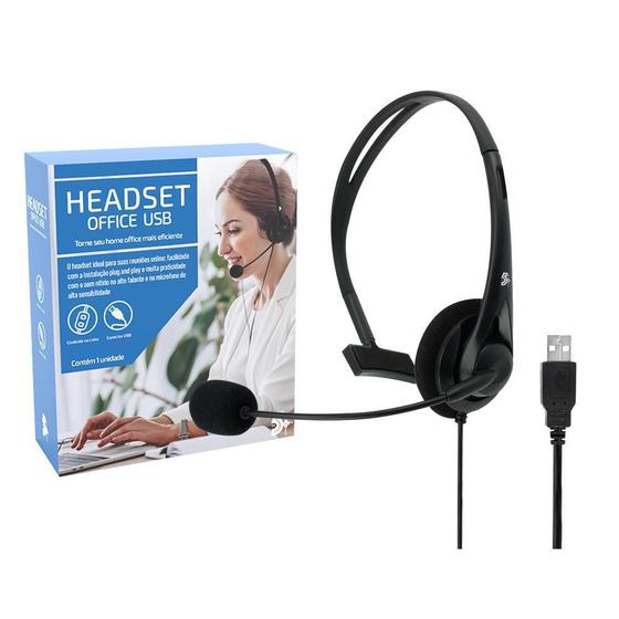 Imagem de Headset Office Para Telefone/Computador Com Conector Usb