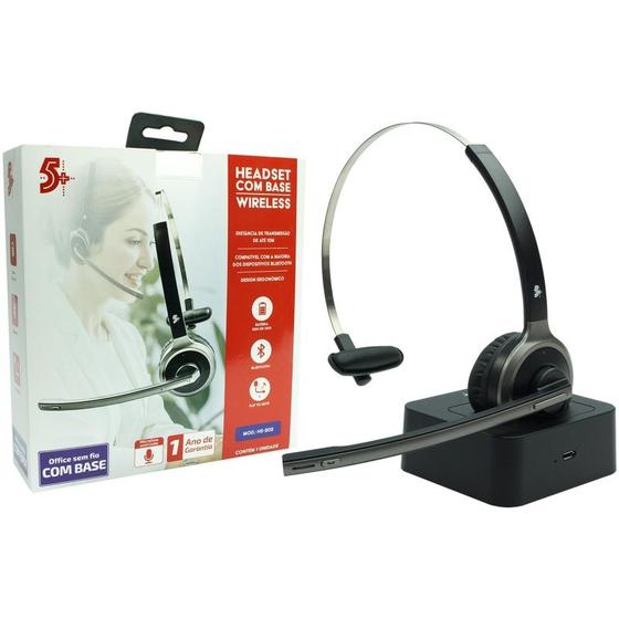 Imagem de Headset Office Sem Fio Bluetooth C/ Base  Hs-202 5+