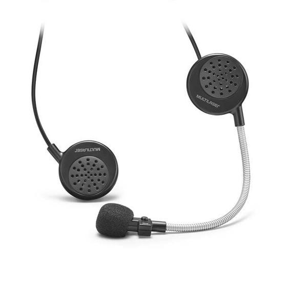 Imagem de Headset Para Capacete Multilaser Bluetooth Musicas e Ligações Handsfree Preto  - MT603