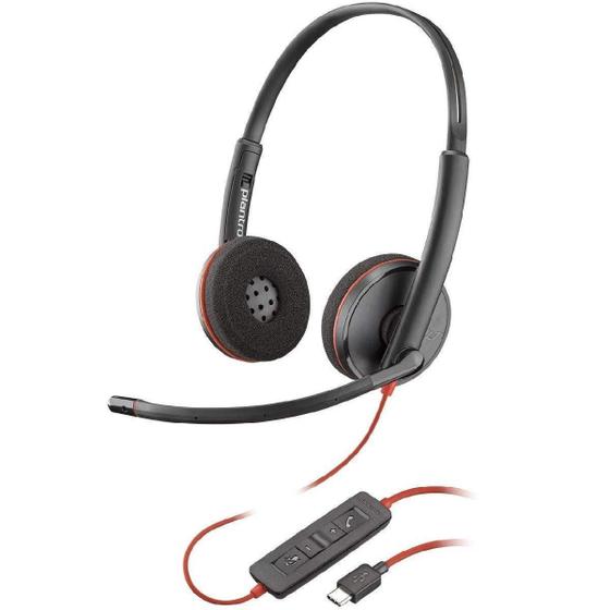 Headset Plantronics Blackwire C3220 Duo - Usb C 209749-101 Menor preço em Headset Plantronics Blackwire C3220 Duo - Usb C 209749-101