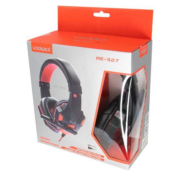 Imagem de Headset Satellite AE-327 - com Fio - Driver 40MM - Preto e Vermelho