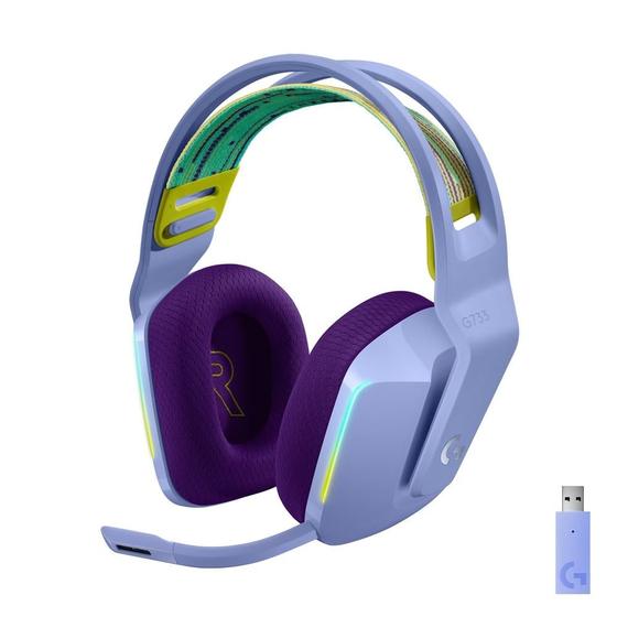 Imagem de Headset Sem Fio Logitech G733 Rgb 7.1 RGB Blue Voice Lilás 981-000889