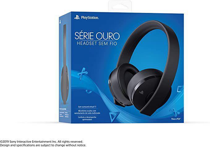 Headset Sem Fio Sony Série Ouro Preto para PlayStation Menor preço em Headset Sem Fio Sony Série Ouro Preto para PlayStation
