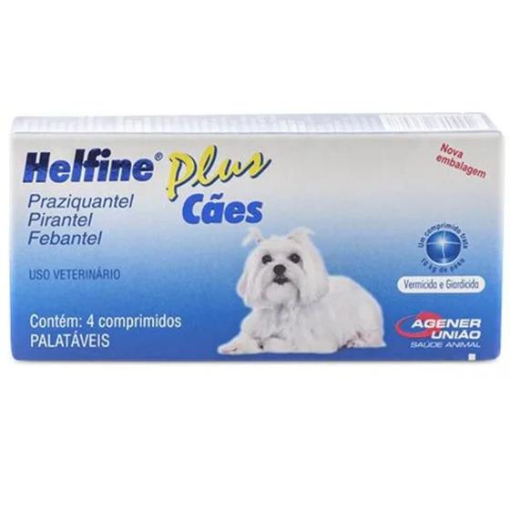 Imagem de Helfine Plus Para Cães Até 10Kg Agener União - 4 Comprimidos