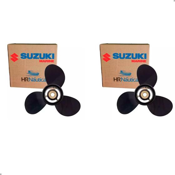 Imagem de Hélice Motor Popa Suzuki 15hp 2 Tempos 9.1/4" X 11" Kit C/2