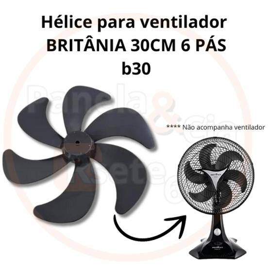 Imagem de HÉLICE para ventilador BRITÂNIA B30 30CM 6 PÁS encaixe alto  (convexo) - somente hélice