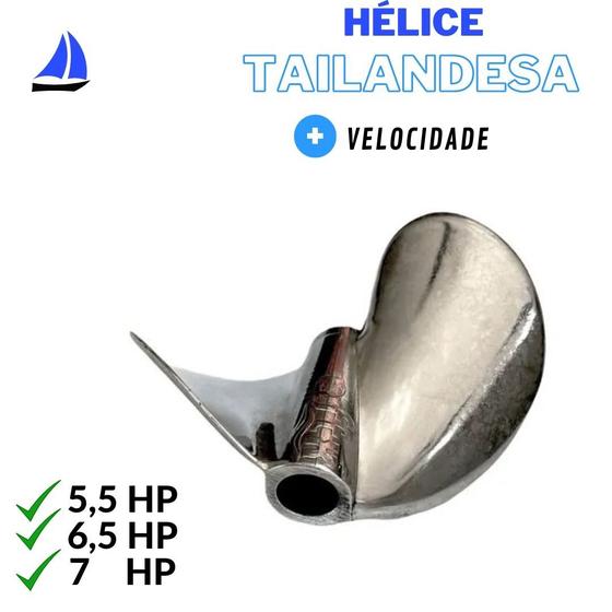 Imagem de Hélice Tailandesa motor rabeta TOP 5.5 6,5 E 7 Hp Alumínio