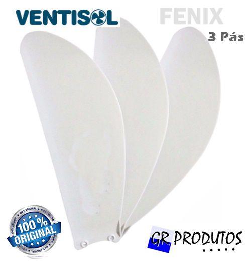 Imagem de Hélice Ventilador Teto Ventisol Universal Fênix FENIX ou Sunny ou Aires ou Wind Branca C/3 Pás