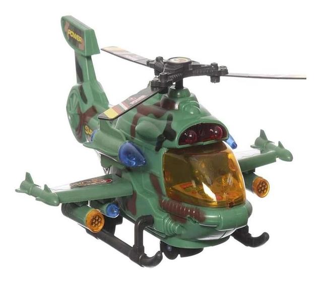 Imagem de Helicóptero De Combate Brinquedo Com Luz E Som Verde