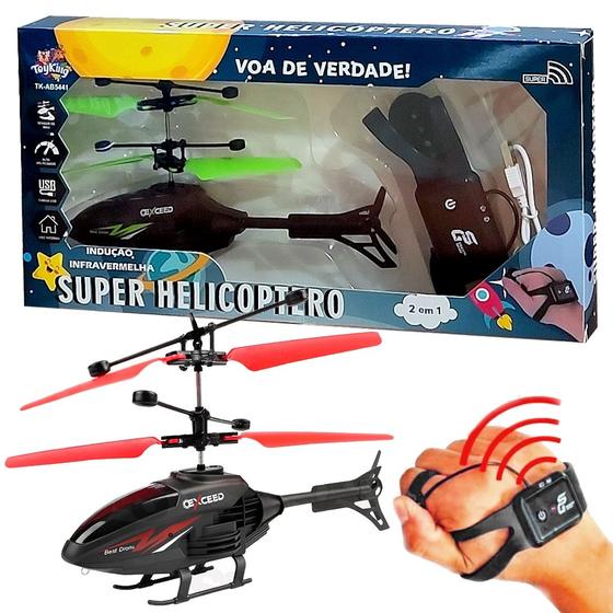 Imagem de Helicóptero de Controle Remoto com Sensor de Gravidade Voa Alto Brinquedo Meninos