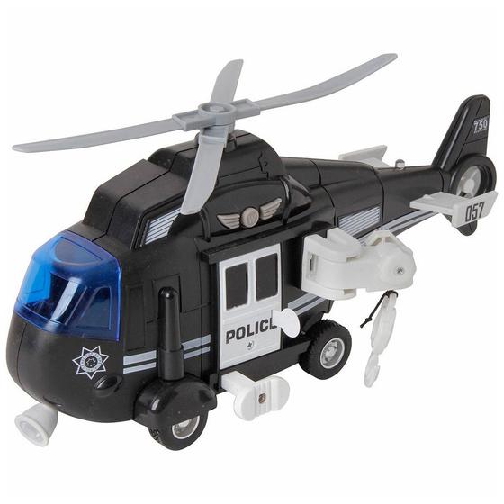 Imagem de Helicóptero de Polícia Preto com Luz e Som 1:16 - Shiny Toys