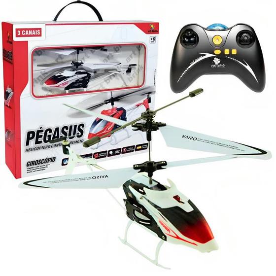 Imagem de Helicóptero Drone com Controle Remoto e Luz 3 Canais - Pegasus Art Brink