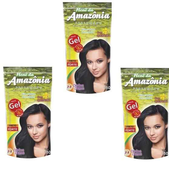 Imagem de Hene em gel amazonia 180gr pouch preto forte (preto azulado)