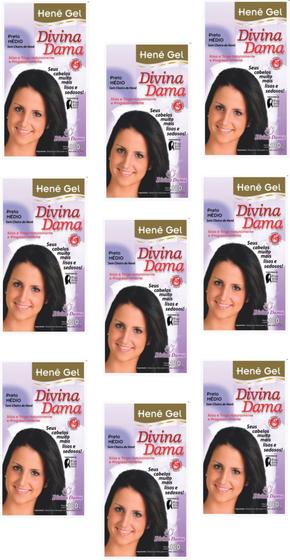 Imagem de Hene Em Gel Jaborandi 09x180gr Divina Dama Preto Medio (Preto Natural) Pouch kit incolor