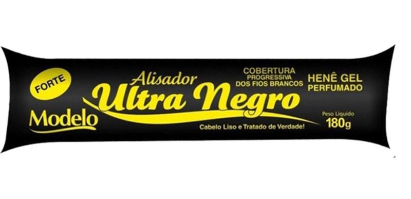 Imagem de Hene em Gel Perfumado Modelo Alisador Ultra Negro 04x180gr Preto Forte (Preto Azulado) Bisnaga