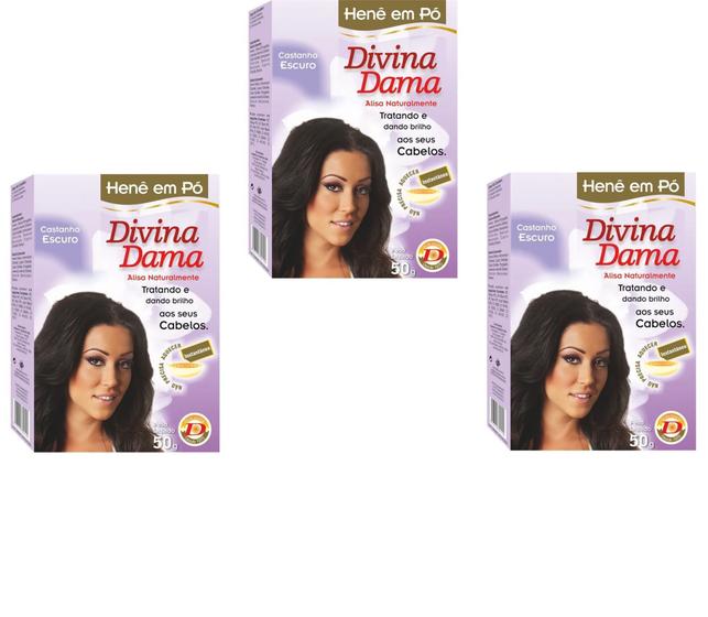 Imagem de Hene em Po Divina Dama 03x50gr Jaborandi ( Cores: Incolor, Chocolate, Preto, Azulado, Castanho )