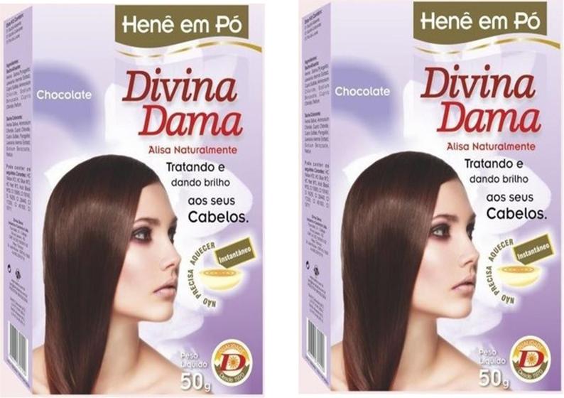 Imagem de HENE EM PO DIVINA DAMA JABORANDI 03x50GR CHOCOLATE