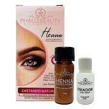 Imagem de Henna 1,5g + Fixador 10ml Castanho Natural - Phállebeauty