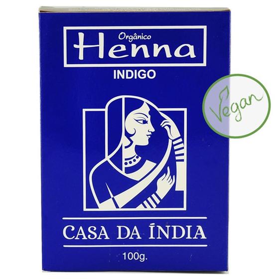 Henna Indiana 100% Indigo Casa Da India 100g Para Cabelo - Tinta de
