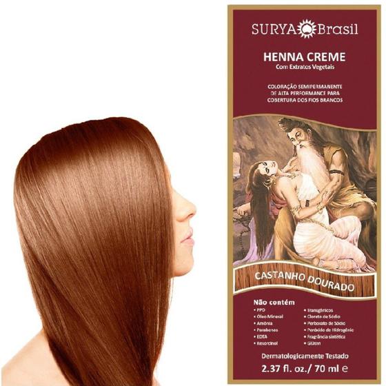 Imagem de Henna Indiana Natural Creme Para Os Cabelos Surya Cores